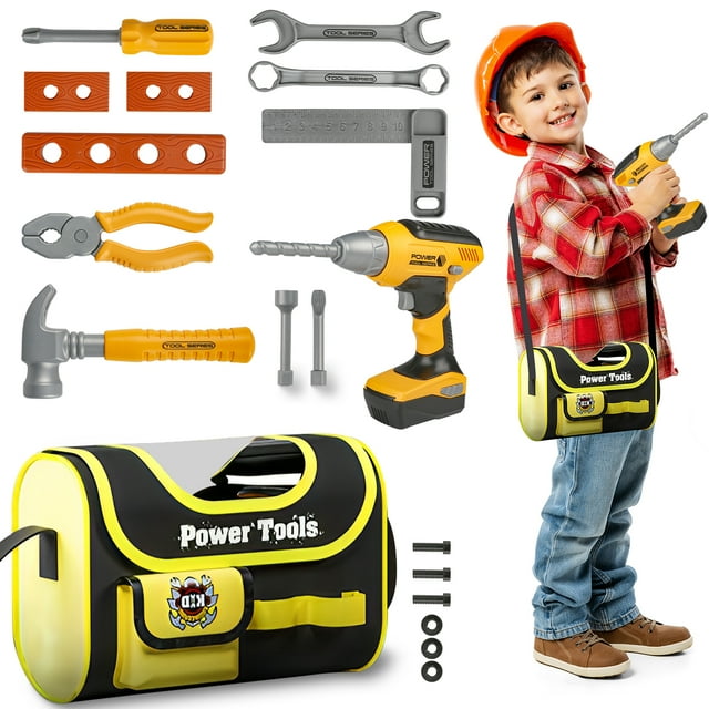 Flooyes Kids Tool Set Toddler Workbox, Educational Construction