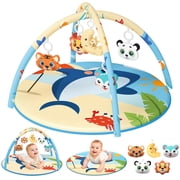 Flooyes Light-UP Play Gym & Activity Mat, Shark Glowing Mat with Music and 4 Plush Toys, Ideal Gift for Kids Boys Girls 6M+
