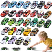Flooyes 30PCS Mini Car Toys, Pull Back Car Set, Toy Gift For Boys 3 4 5 6 Years Old