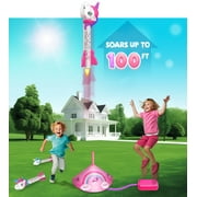Flooyes Rocket Launcher for Kids, Unicorn Girls Clearance Gift Toys, Innovative Design, Outdoor Toys Shoot Rockets with Power, Ideal Christmas Gifts for Kids 3 4 5 6 7 8 Outdoor Adventures
