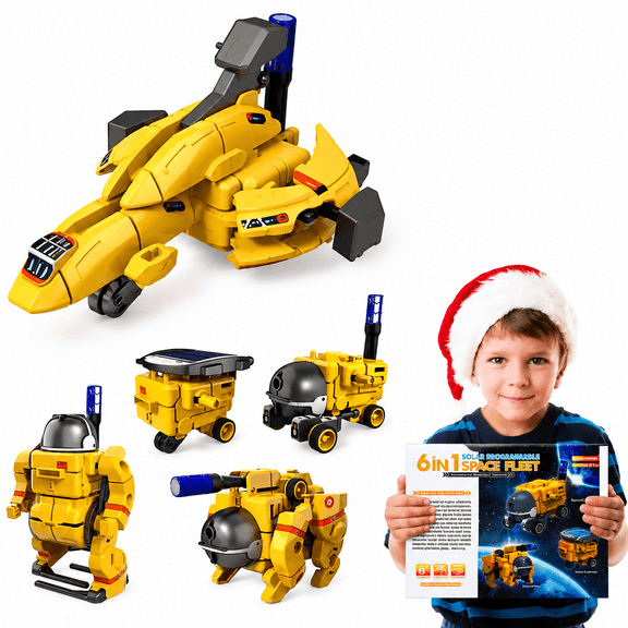 Flooyes 6-in-1 Solar Robot Kit, STEM Toys Educational Science Kit for Kids Boys Girls Ages 7 8 9 10 11 12, Birthday Gift for Boys