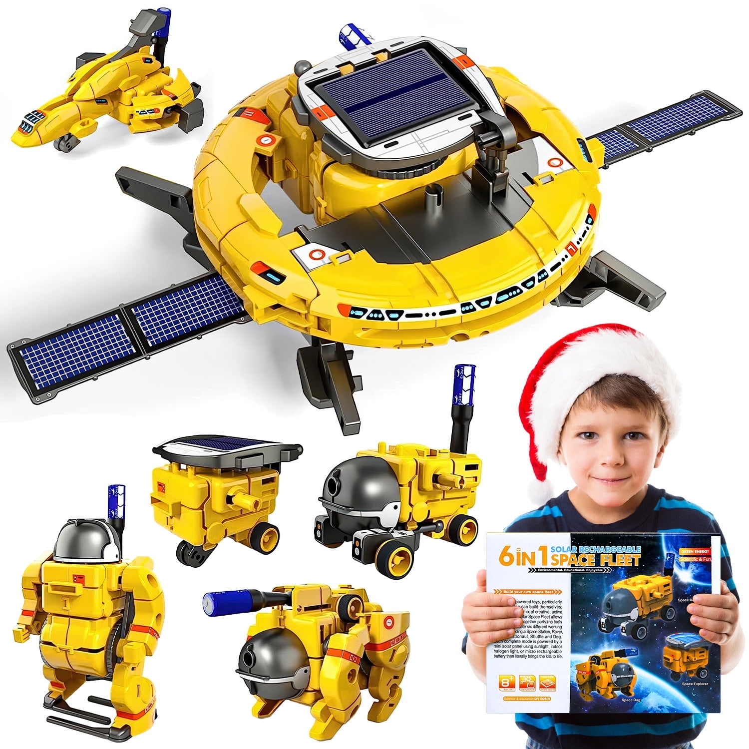 Flooyes 6-in-1 Solar Robot Kit, STEM Toys Educational Science Kit for Kids Boys Ages 7 8 9 10 11 12, Birthday Gift for Boys