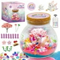 thumbnail image 1 of Flooyes Unicorn Toy for Girls 3 4 5 6 7 8+ , DIY Terrarium Kit for Kids, Art& Crafts Kit, Colorful LED Night Light Birthday  Gift for Kids 3-6 Years, 1 of 7