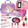 thumbnail image 1 of Flooyes Washable Makeup Kit Cosmetics, Toys for Little Girls Toddlers Dress up Set, Birthday Gift Toys for 3 4 5 6 Years Old Girls (Purple), 1 of 7