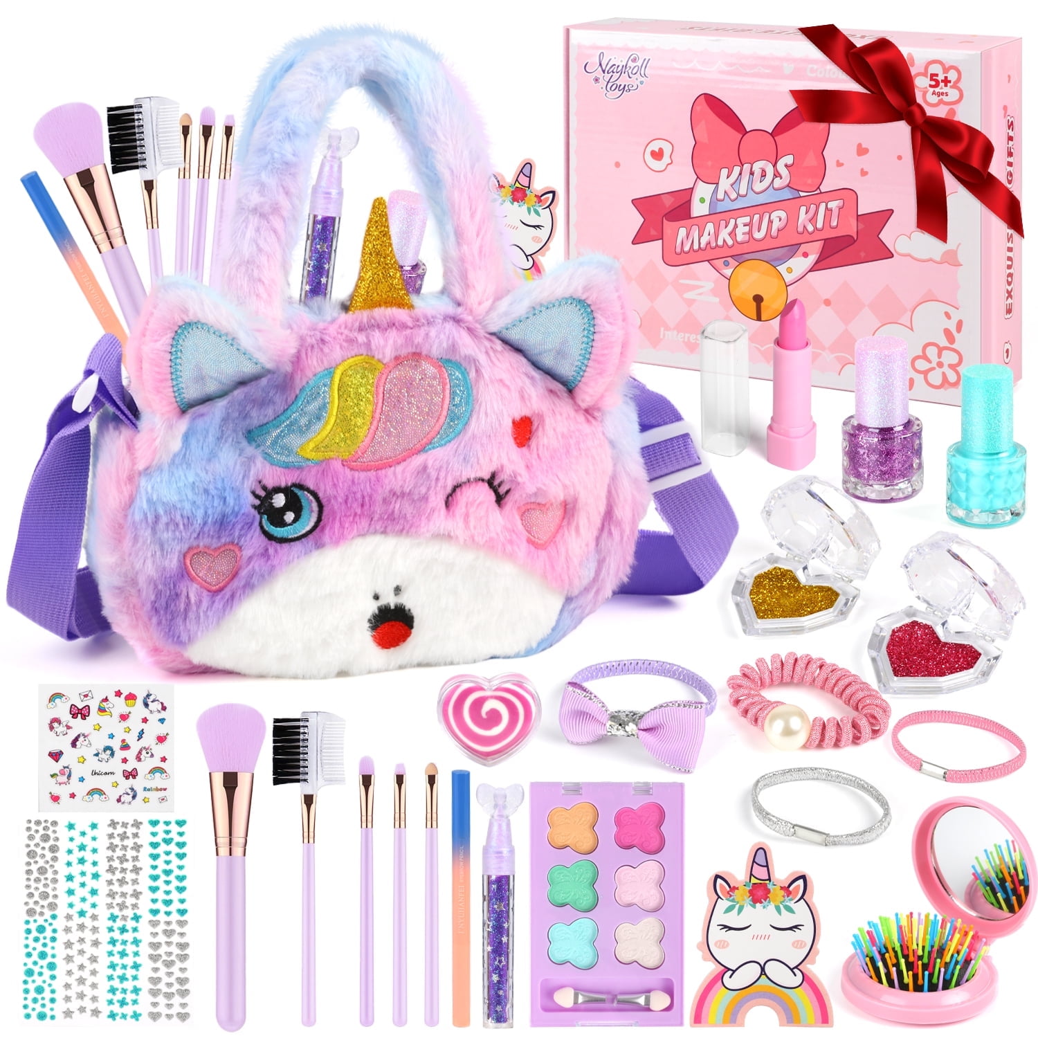 Flooyes Washable Unicorn Makeup Girls Toys - Girls Makeup Kit for Kids ...