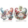 Flopesn Fairy Kiss Romantic DIY Diamond Art Painting Decorative Desktop Ornament, Valentine's Day Creative Design Acrylic Home Decor (Single-Sided Diamond)-2PCS Kissing Goblins