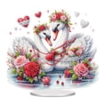 thumbnail image 1 of Flopesn Romantic Valentine's Day DIY Diamond Art Painting Decorative Ornament, Animal Creative Design Acrylic Home Decor Tabletop Ornament (Single-Sided Diamonds)-Swan Wedding-B, 1 of 7