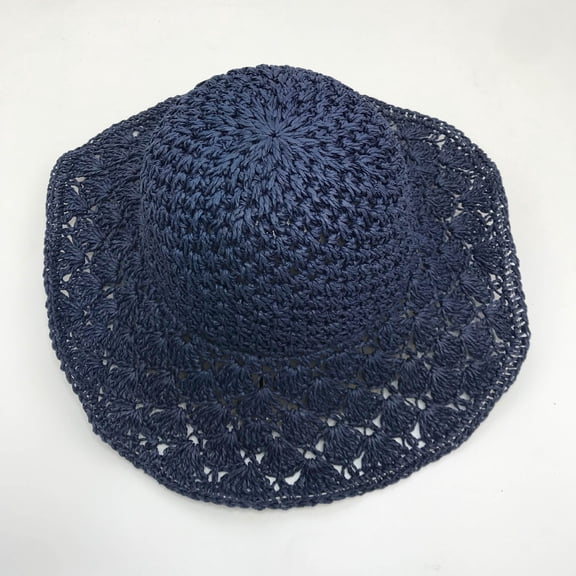 Floppy Beach Straw Hats for Women Foldable Summer Wide Brim Packable Sun Hat Womens Travel Straw Fedora Hat