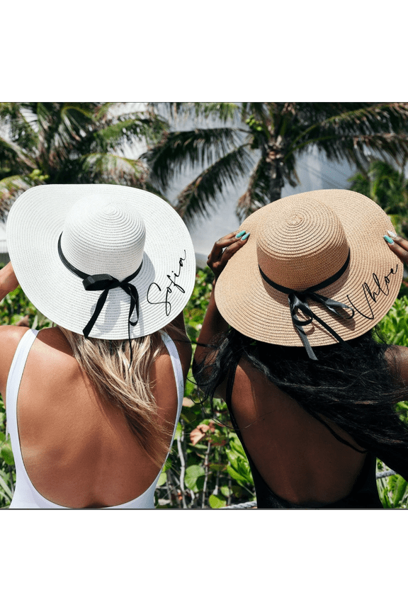 Floppy Beach hats, Bride to be Gift, Beach hat, Personalized hat, Mrs. Beach Hat, Bridesmaid Gift, Bridal party hat