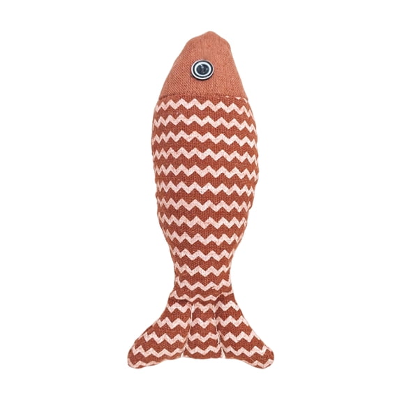 Floppy Fish Cat Toy - 8.3” Cat Pillow Toy - Interactive Catnip-kicker Toy Teaser Wand Boredom Relief Pet for Indoor Cats Red