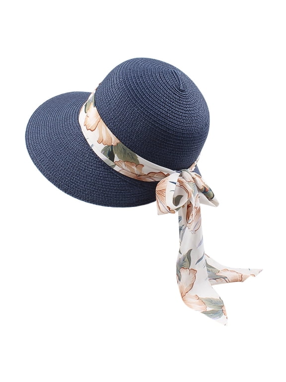Floppy Foldable Ladies Women Straw Beach Sun Hat Summer Travel Wide Brim Cap UK-Khaki