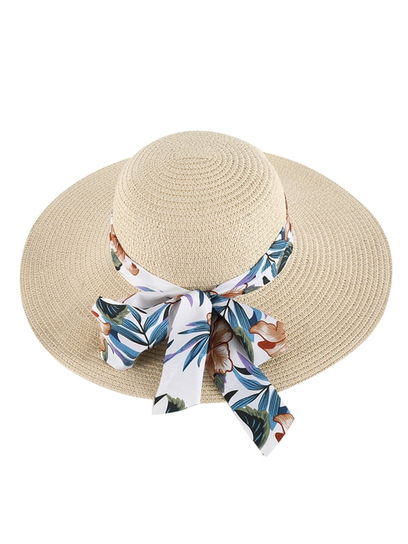 Floppy Hats for Women, Comdrip Oversized Sun Straw Hat for Women, Upf 50+ Floppy Wide Brim Summer Hat, Foldable Roll Up Travel Hat Beach Hats for Women Foldable Ladies Hats Women's Sun Hats Beige M