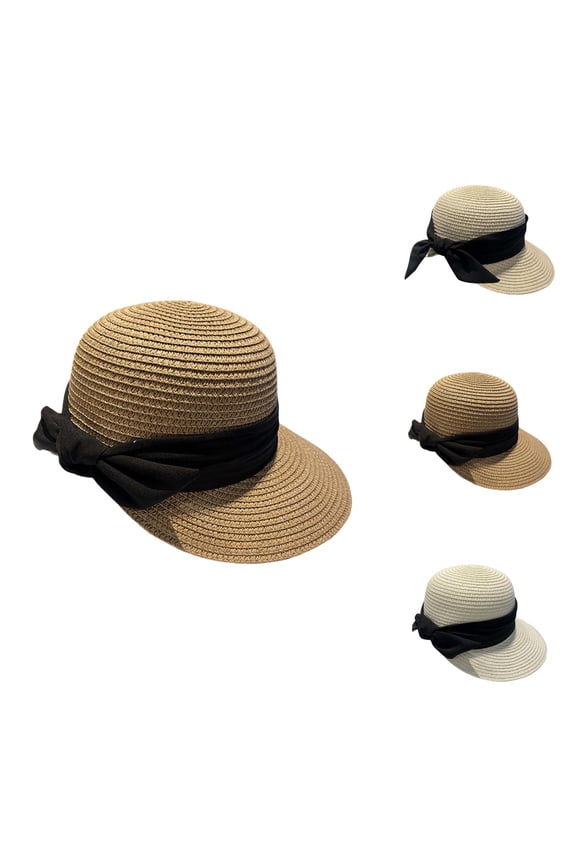 Floppy Straw Sun Hat for Women – Wide Brim Bowknot Ribbon Hat with UPF 50+, Foldable Packable Beach Hat for Travel, Gardening, Pool and Vacation