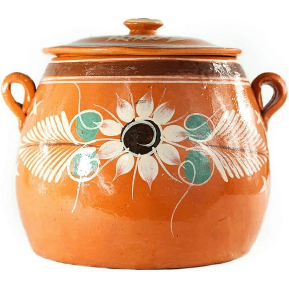 Flor Clay Bean Pot with Lid 6 qt