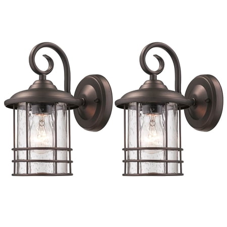 Flora 1 Light Transitional Outdoor Wall Lantern Set of 2 Oil Rubbed Bronze Bronze Oil Rubbed
