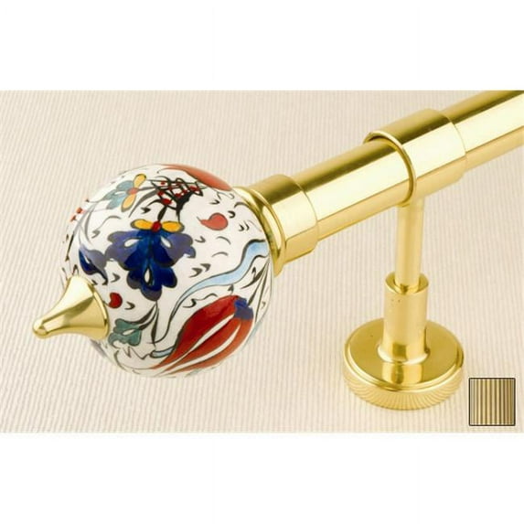 Flora 1051 Curtain Rod Set - 1.25 in. - Antique Brass - 78 in.