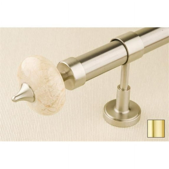 Flora 1131 Curtain Rod Set - 1.25 in. - Matte Brass - 48 in.