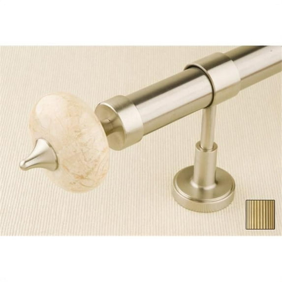 Flora 1131 Curtain Rod Set - 1 in. - Antique Brass - 110 in.