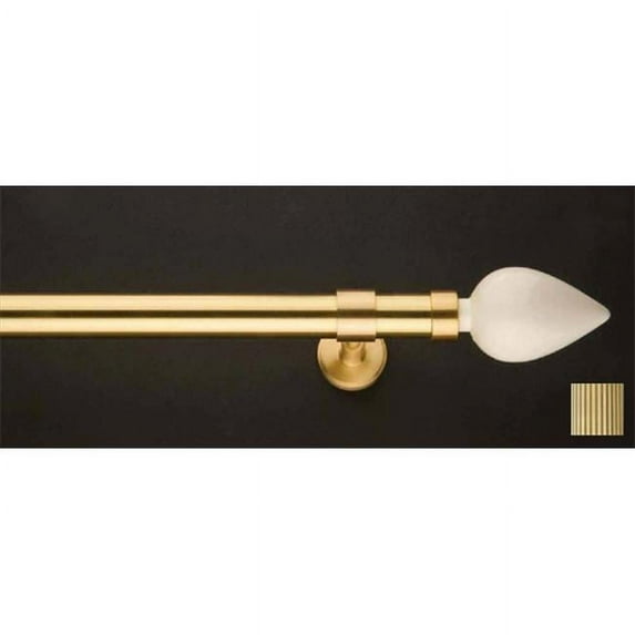 Flora 1166 Curtain Rod Set - 1 in. - Antique Brass - 110 in.
