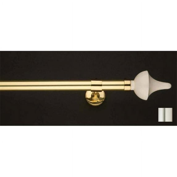 Flora 1168 Curtain Rod Set - 1.25 in. - Matte Nickel - 48 in.