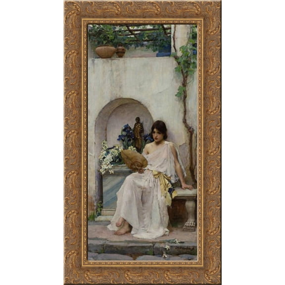 Flora 16x24 Gold Ornate Wood Framed Canvas Art by Waterhouse, John William