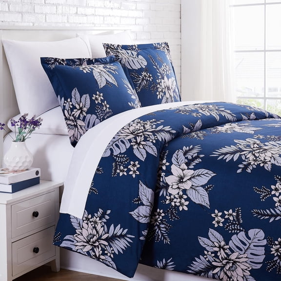 Southshore Fine Living, Inc. 100% Cotton Duvet Cover Set Twin/Twin XL, Comforter Cover, Floral Blue