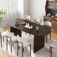thumbnail image 1 of MAYEERTY 79"x33.5" Wood Dining Table Oval Kitchen Table for 8, Walnut, 1 of 5