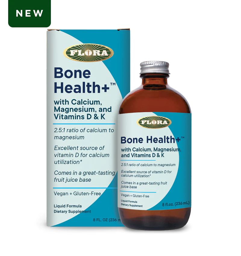 Flora, Bone Health+ with Calcium, Magnesium, and Vitamins D & K, Liquid, 8 fl oz