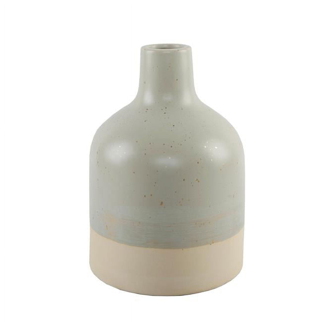 Artisan Sage Two-Tone Speckle 11" Ceramic Table Vase