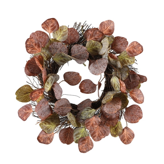 Flora Bunda 14" Artificial Fall Eucalyptus and Twig Wreath