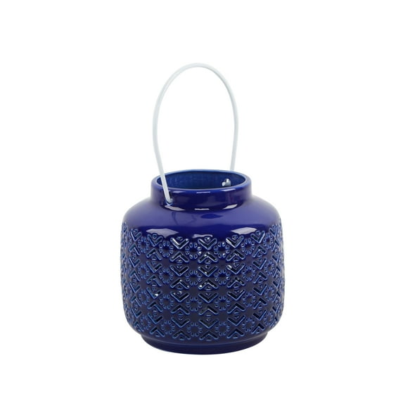 Flora Bunda 5.5In Led Birds Eye Ceramic Lantern