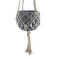 thumbnail image 1 of Flora Bunda  5 x 5 in. Ceramic Macrame Hanging Planter, Glass Blue, 1 of 5