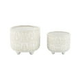 thumbnail image 1 of Flora Bunda  6' & 4.75' Vintage Footed Ceramic,Ivory,Set of 2, 1 of 3