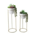 thumbnail image 1 of Flora Bunda CS4624E2-GD 36'H & 29' H Succ Mix in Ceramic on GD Metal Stand,SET OF 2, 1 of 1