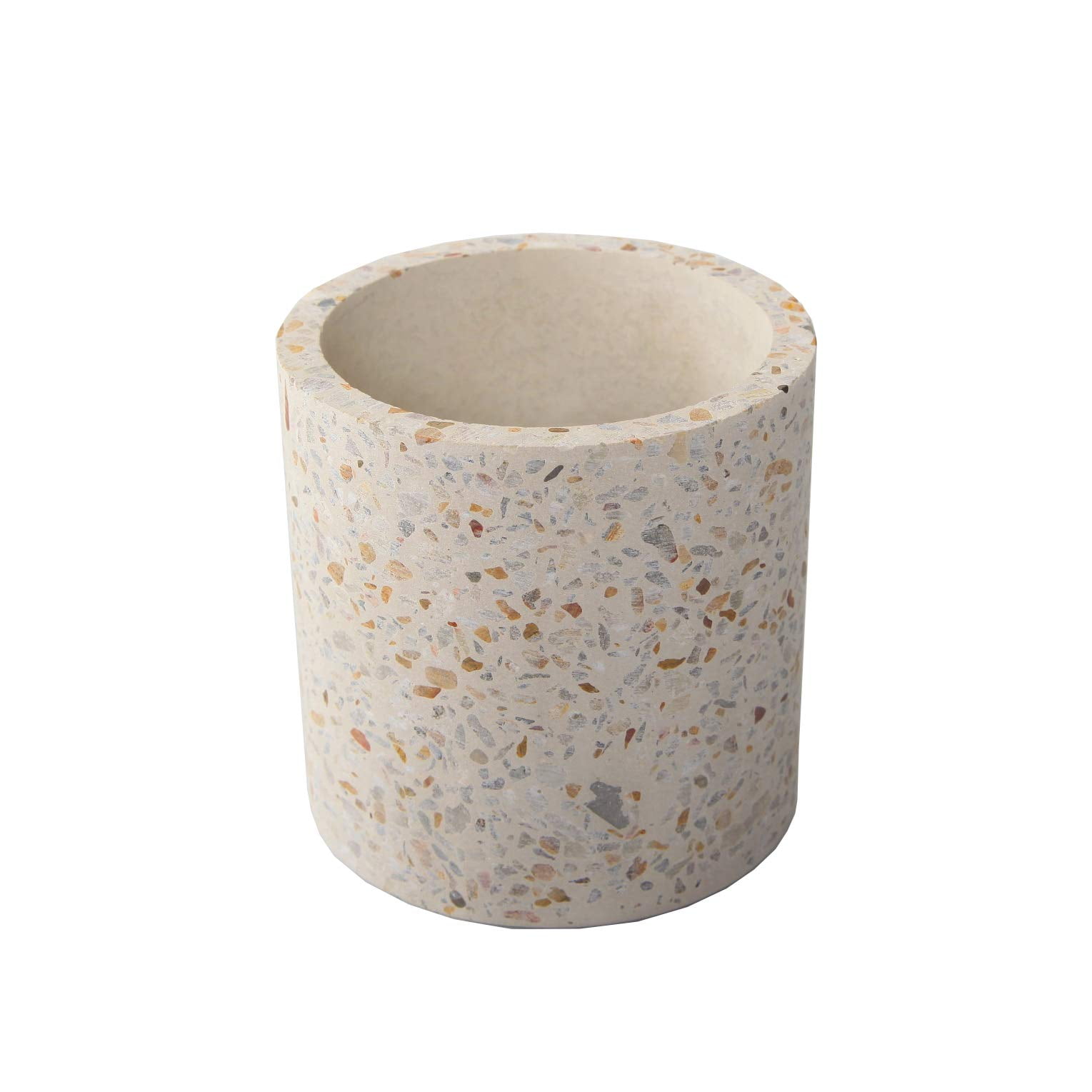 Artisan-Crafted Natural Terrazzo 4" Indoor Planter
