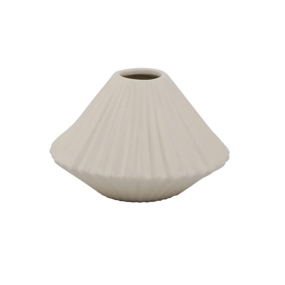 Flora Bunda CT2249E-CRM 6.25' Pleated Ceramic Vase