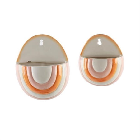 Flora Bunda CT2308E2-OR Set of 2 Rainbow Wall Pocket L:6.5X4.25X8 S:5X3X5.75