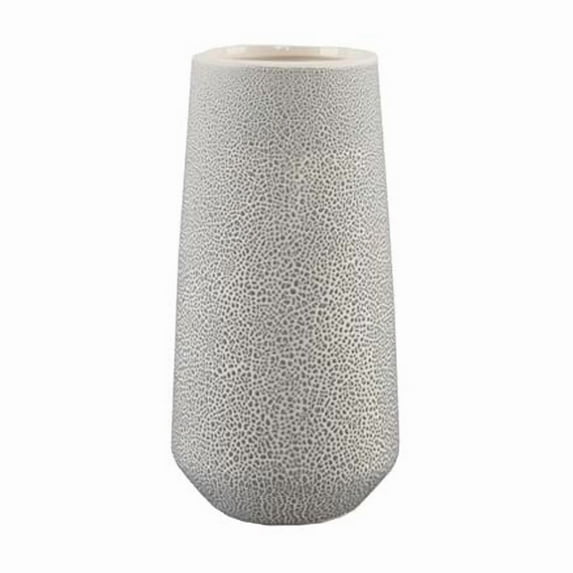 Flora Bunda CT256E-GY 8' H Leather Finish Ceramic Vase Planter,Grey