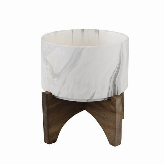 Flora Bunda CT840E 5 in. Marble Finish Ceramic on Wood Stand