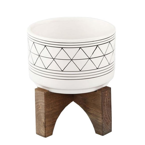 Flora Bunda CT876E-BK/WH 7' Black White Line GEO CERAMIC ON STAND