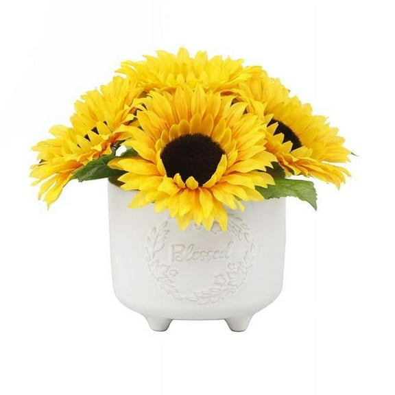 Flora Bunda FA5591E-IVORY 9.5'H MD Blessed Sunflowers Ceramic 4.75X4.75X4.25