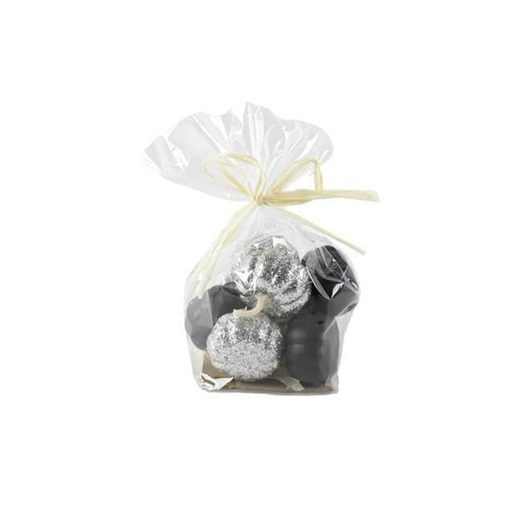 Flora Bunda HW1808E-ASST 8 PCS BOXED BLACK & SILVER PUMPKINS in PVC Bag