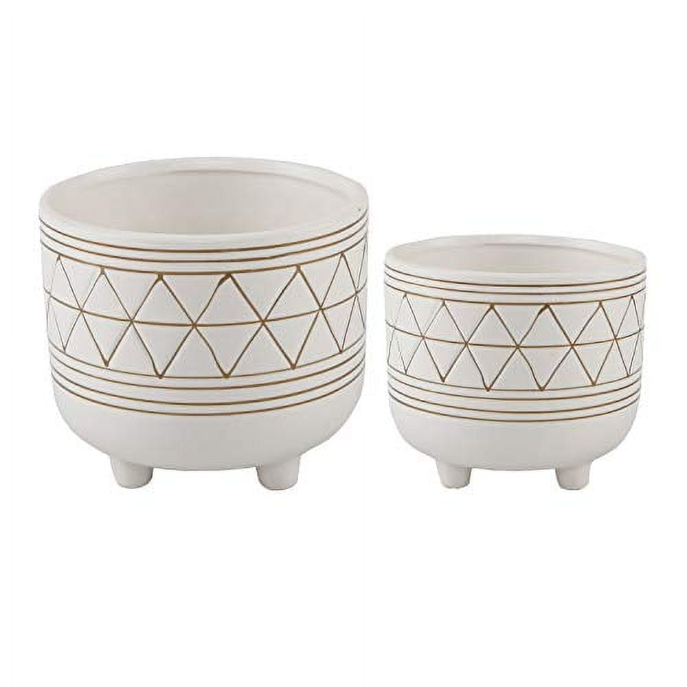 Illustration of Geometric Ceramic Planters Mid Century Style