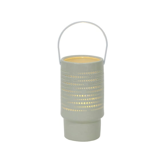 Flora Bunda YC20759E-LTGY 8IN LED Scale Ceramic Lantern