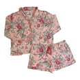 thumbnail image 1 of Flora By Flora Nikrooz Notch Collar Long Sleeve With Shorts Pajamas (Pink Floral, XXL), 1 of 1