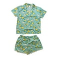 thumbnail image 1 of Flora By Flora Nikrooz Women's Satin Notch Collar Short Sleeve & Shorts PJ Set (Citrus, S), 1 of 1