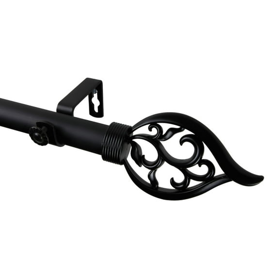 Flora Curtain Rod 48-84 inch - Black