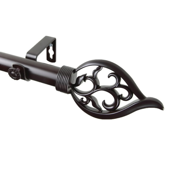 Flora Curtain Rod 48-84 inch - Mahogany
