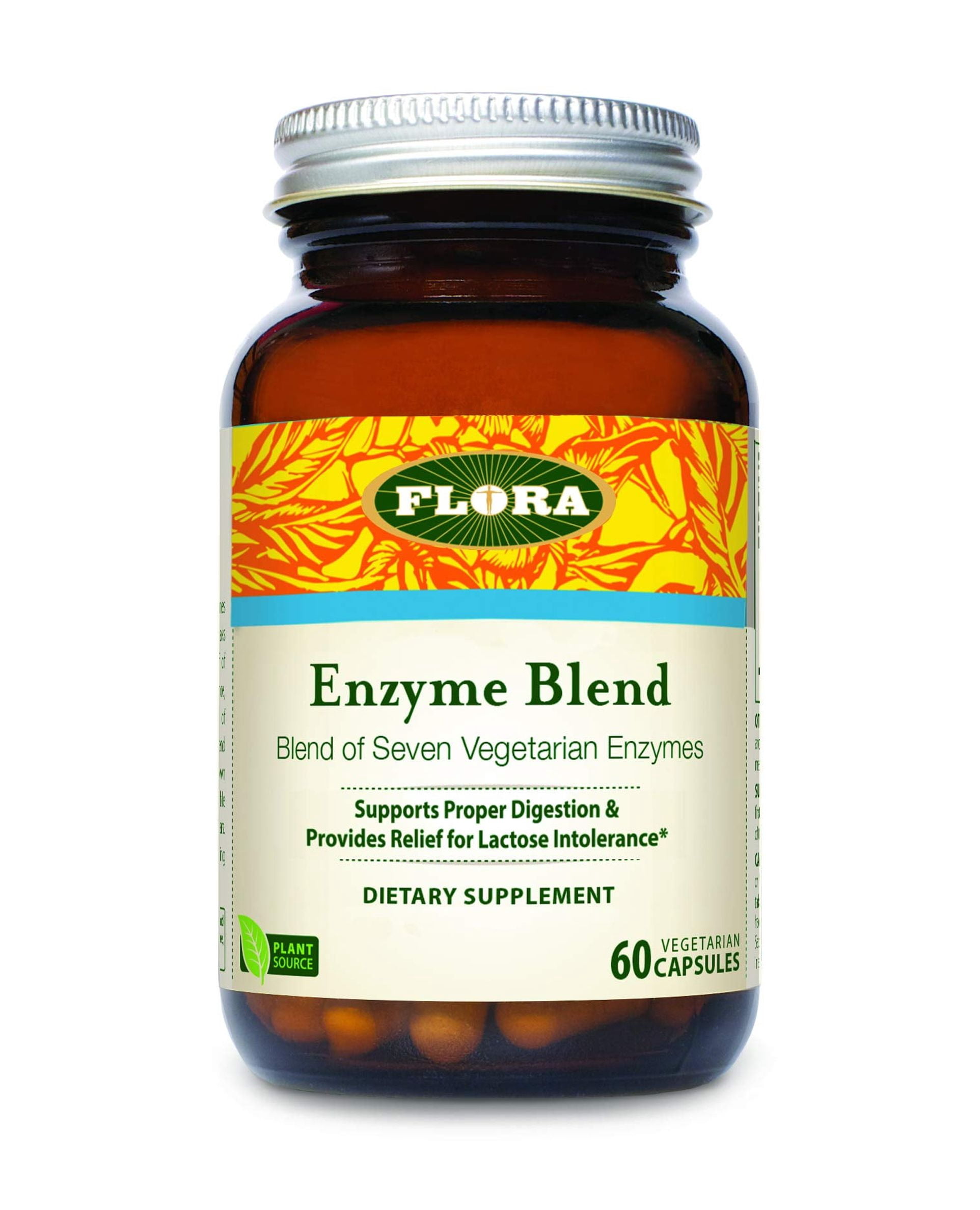 Flora - Enzyme Blend of Seven Vegetarian Enzymes, Supports Optimal 