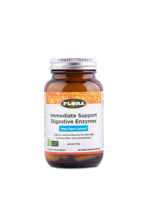- Immediate Support Digestive Enzymes - Supports Lactose Digestion, Bloating, Heartburn & Gas - Contains 7 Enzymes - Gluten-Free - 60 Vegetarian Capsules